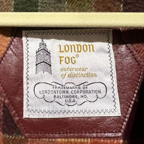 Vintage London Fog Mens Leather Jacket Full Zip Collared Pockets‎ Brown Size 44 - Picture 11 of 12